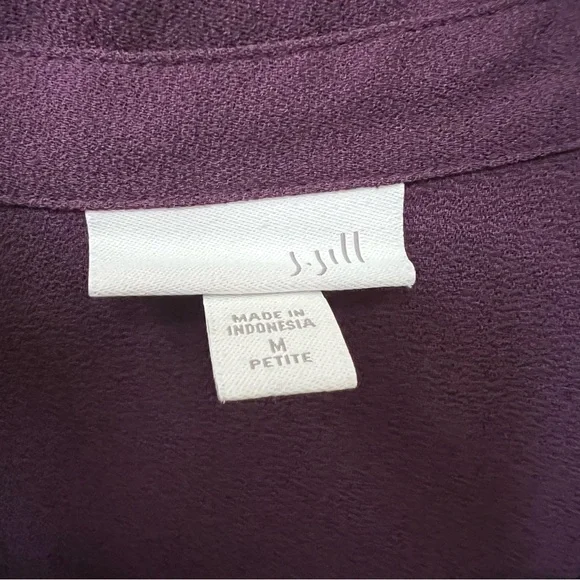 J.Jill Purple Button Up Tunic Shirt - Petite Medium - Preowned EUC - Picture 5 of 9
